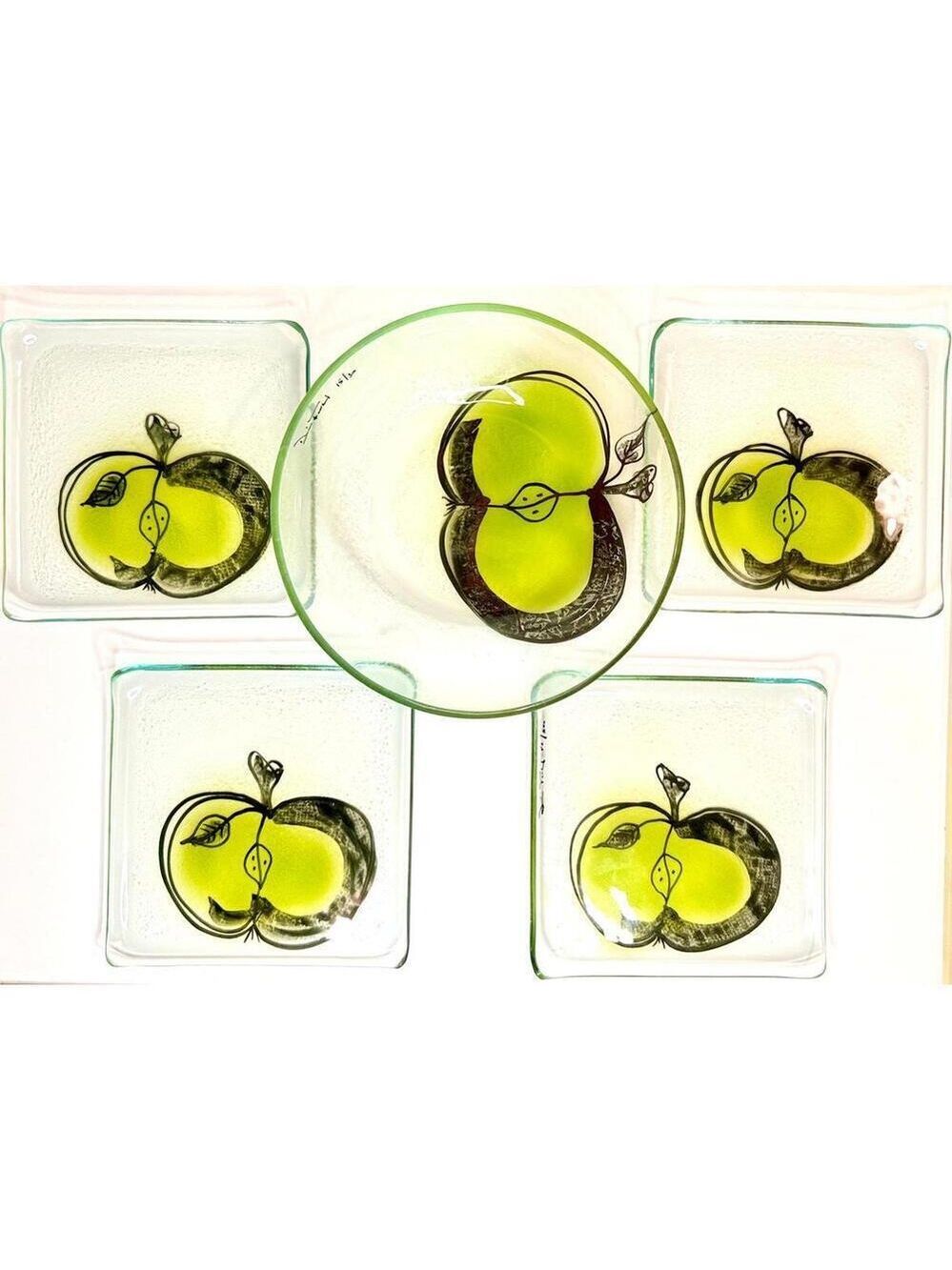 Diane Ferland Limited Edition Fused Glass Plates & Bowl Handmade in Quebec